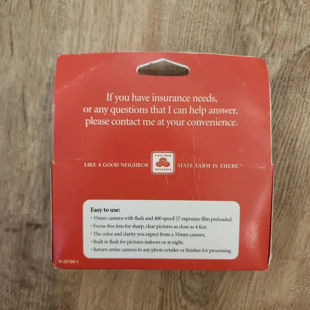 Pre-2007 State Farm Disposable Color Print Film Camera - Never Opened or Used